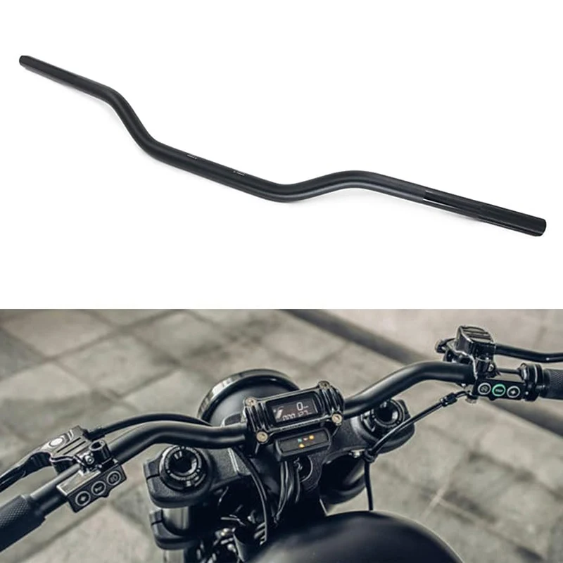 22mm 7/8'' Universal Motorcycle Handlebar Retro Motorbike Low Bend Handle Bars Steering Wheel Accessories For BMW Honda Yamaha