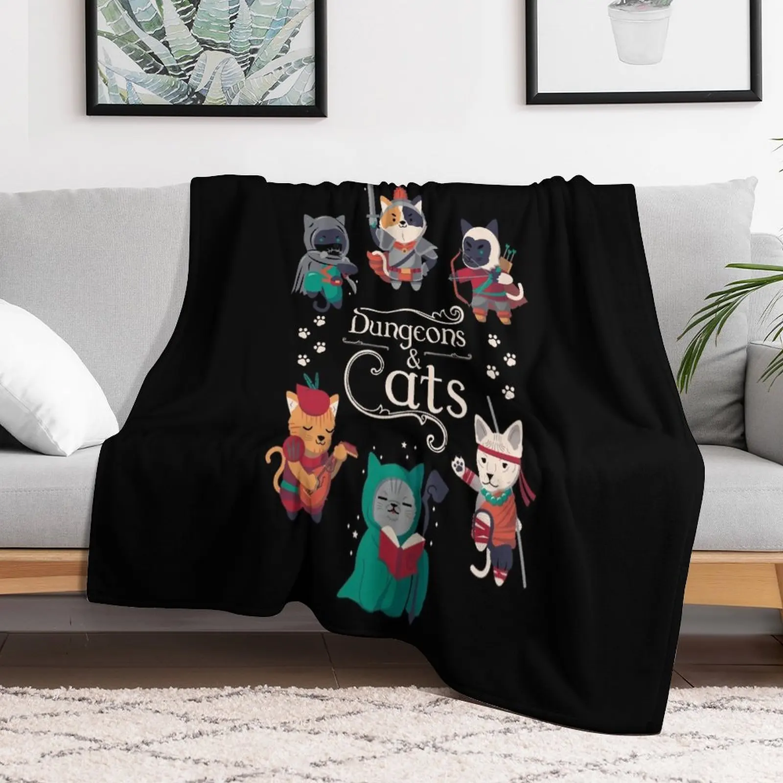 

Dungeons and Cats 2.0 Throw Blanket decorative funny gift Travel Blankets Bed linens warm for winter Blankets