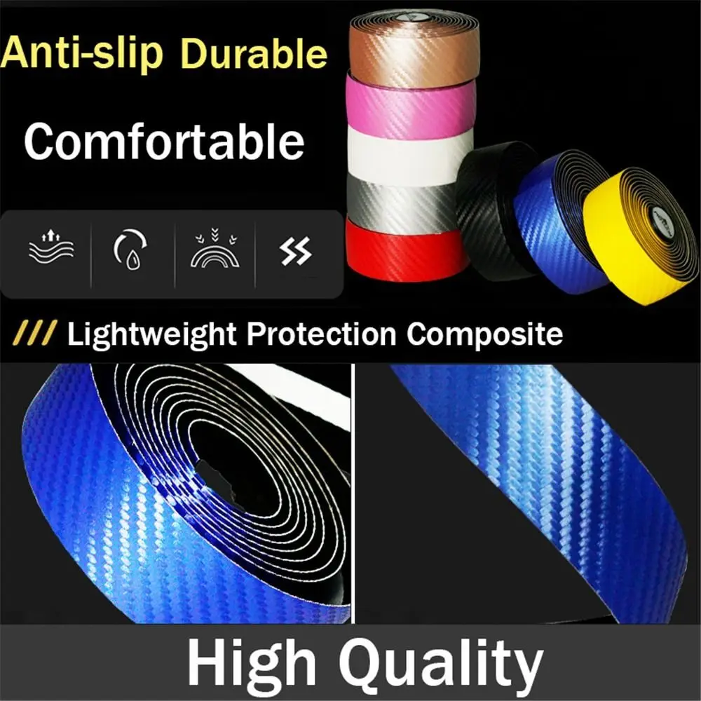 Bicycle Handlebar Tape, Carbon Fiber PU&EVA Road Bike Bar Tape Non-Slip Cycling Handle Wraps for Mountain Bike 2 Rolls per Set