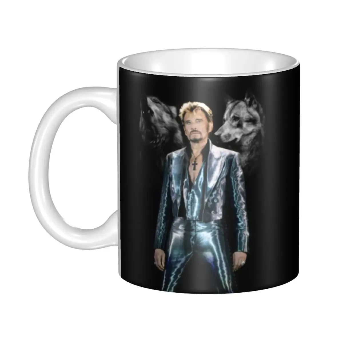 Johnny Hallyday Coffee Mugs DIY Custom France Rock Singer Ceramic Mug Creative Gift Men Women Outdoor Work Camping Cups