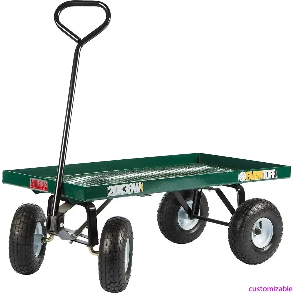 

Hot-sellingHeavy-Duty Metal Mesh Garden Wagon with 800lb Load Capacity and Flat-Free Tires, 38 x 20