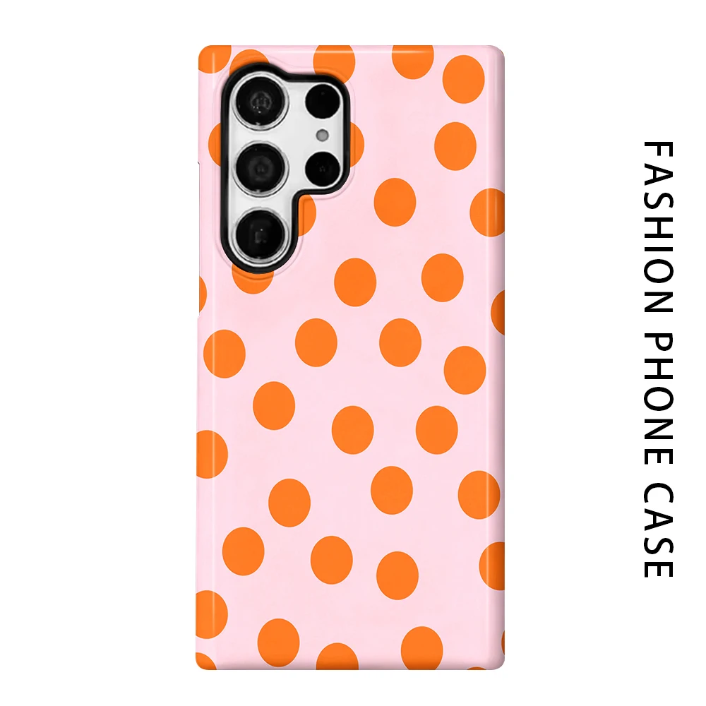 Pink Polka Dot Phone Case for For Samsung Galaxy S26 S25 S24 S23 S20 FE A56 A36 Ultra Glossy HD Hard Cover Film Shell