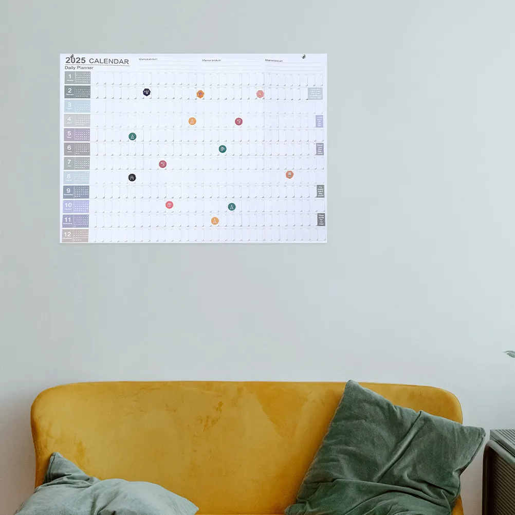 

2Sets Wall Calendars 2025 Yearly Decorative Calendar Planner Office Schedule Large Monthly Calendar Full Year Wall Calendars