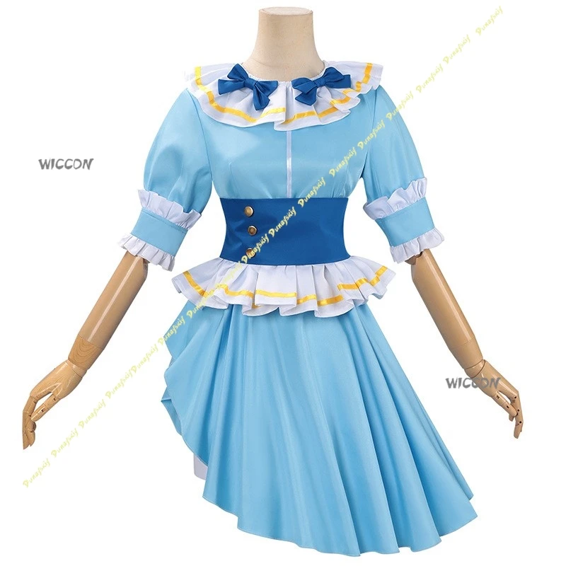 ¡Ama vive! Disfraces de Cosplay, vestido azul para niñas, bonito lazo, cinturón, guante, accesorio, pantalones cortos Aqours, adorno para piernas, Navidad y Halloween