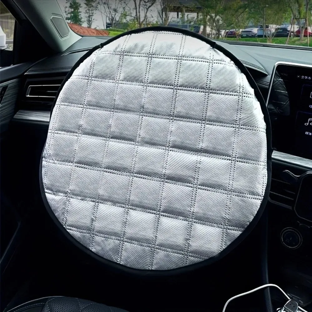 Car Steering Wheel Sun Shade Cover UV Protection Heat Insulation Anti-Scald for SUV Sedan All Car Models Auto Interior Accessory 6