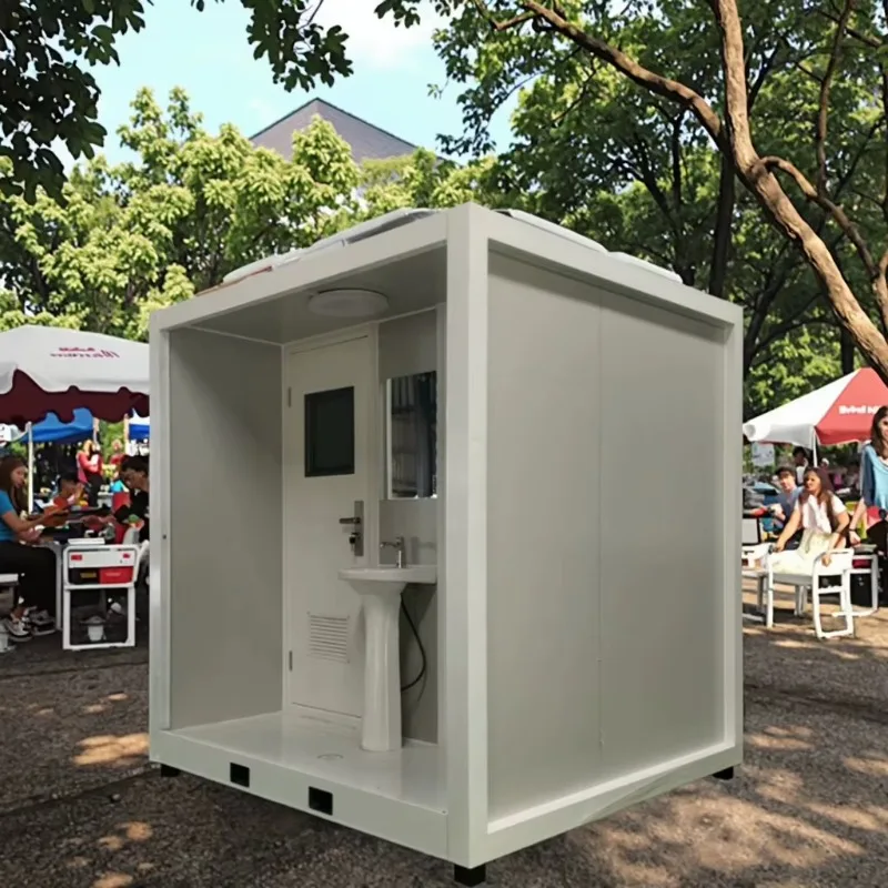 Customized Modern Portable Toilet Container House Mobile Shower Room with Steel Sandwich Panel Material for Office Bedroom or Ki