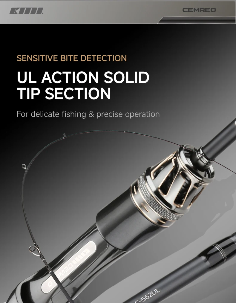 CEMREO UL Solid Tip Forellenrute Spinn-/Casting-Angelrute Leichtgewichtige Rute zum Angeln Modell: YANQUE – Detail 7