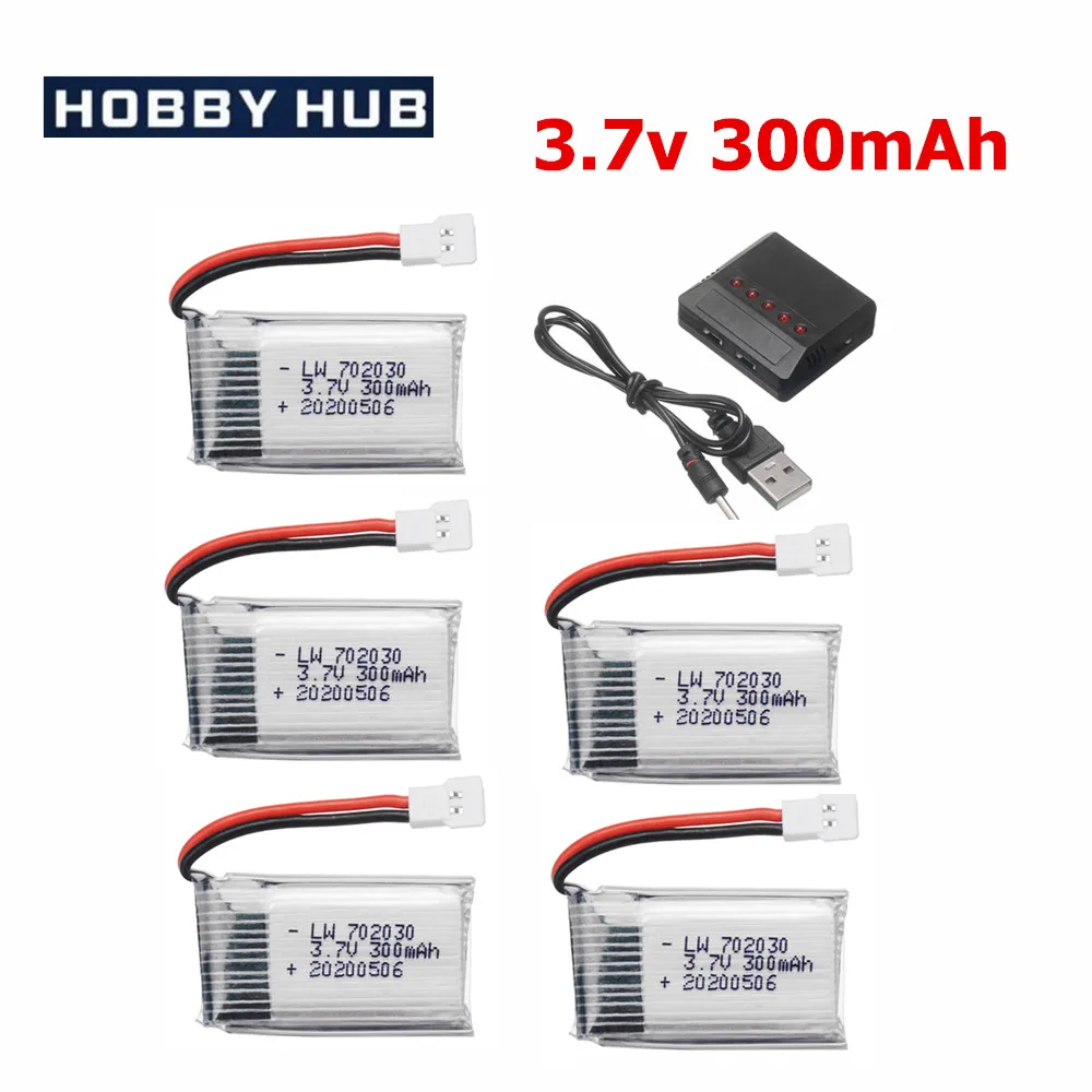 3.7V 300mAH Lipo Battery With Charger For Udi U816 U830 F180 E55 FQ777 FQ17W Hubsan H107 Syma X11C FY530 RC Drone Battery