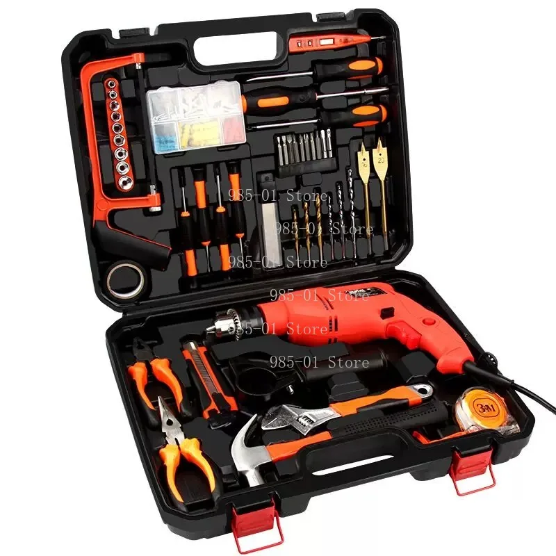 16PCS High-Quality Multi-Functional Tool Kit, Electric & Manual Household Repair Set with Drill Bits and Storage Box