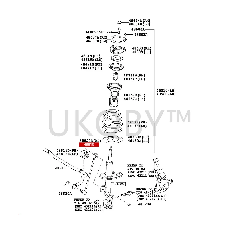 4882002080 To yo ta Corolla RAV4 proudly releases Prius Yizhi Levinca Left front stabilizer bar linkage assembly