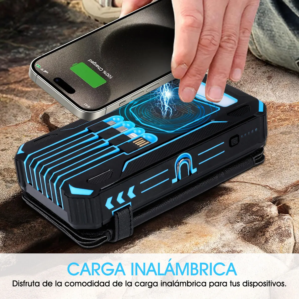 Solar Power Bank Schnelle 36800 mAh Drahtlose Ladegerät Powerbank für iPhone 17 Samsung S24 Huawei Xiaomi PD 18 W Schnelle lade Powerbank – Detail 2