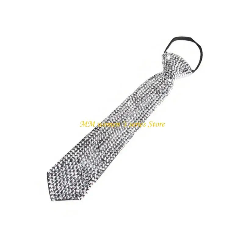 Q39C Shining Crystal Corbytie para fiestas nudas fiesta Collar corbata corbata ajustable Evento formal corbata para club