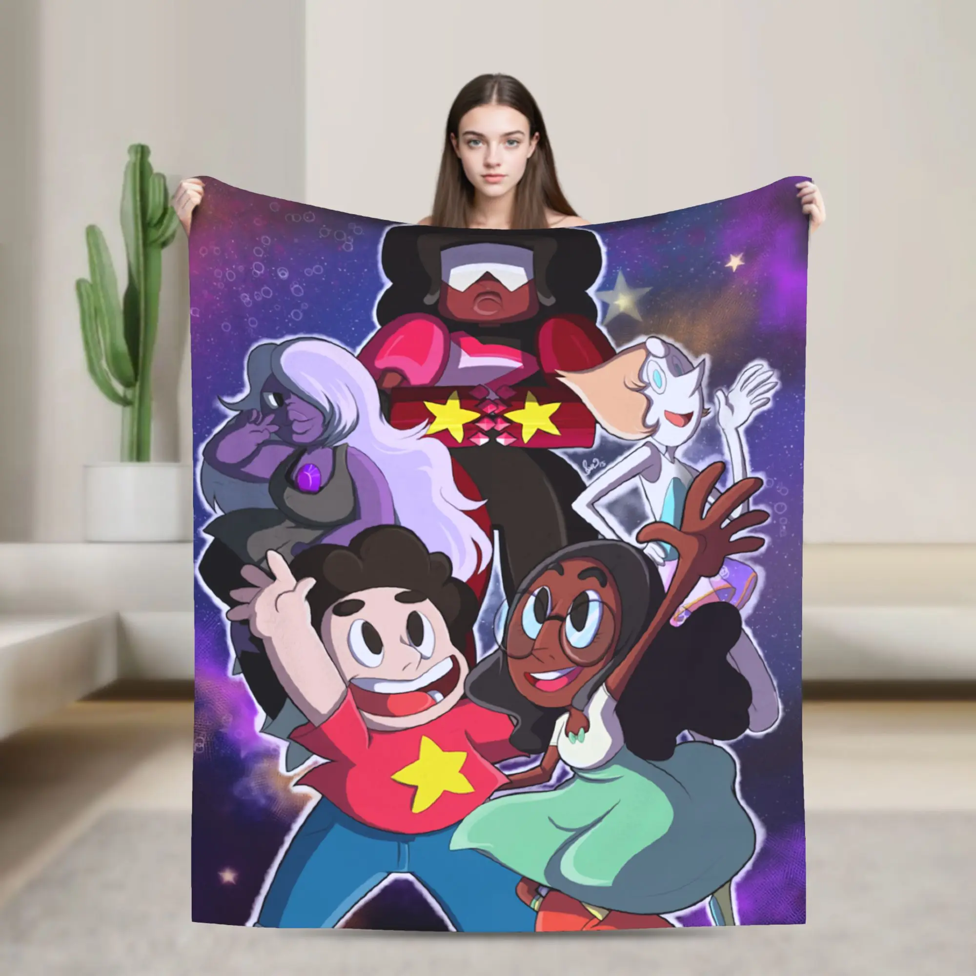 Cartoon Steven Universe   Fuzzy Blankets  Fashion Throw Blanket for  Sofa Bedding Lounge 125*100cm Quilt,