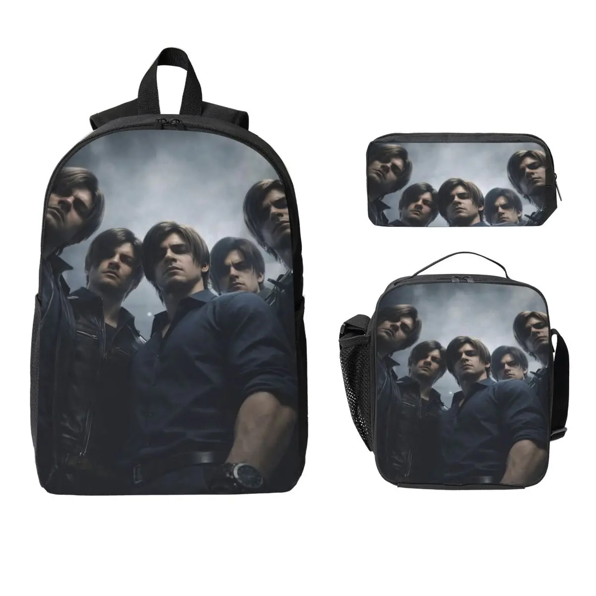 

3Pcs Residents Evils 9 merch Backpack Set for Children Games Pen Bags Bookbag Sets with Lunch Box For School Students Knapsack