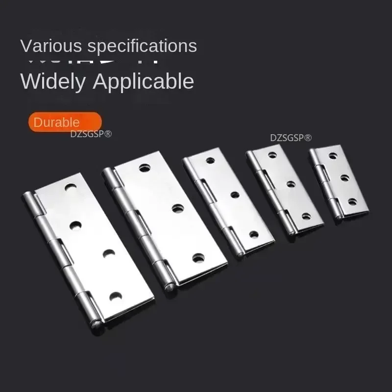 Accessories 304 Stainless Steel Flat Door Thick High Quality Hinge 1/1.5/2/2.5/3/4 Inch 2Pcs Door Butt Hinges Furniture Hardware