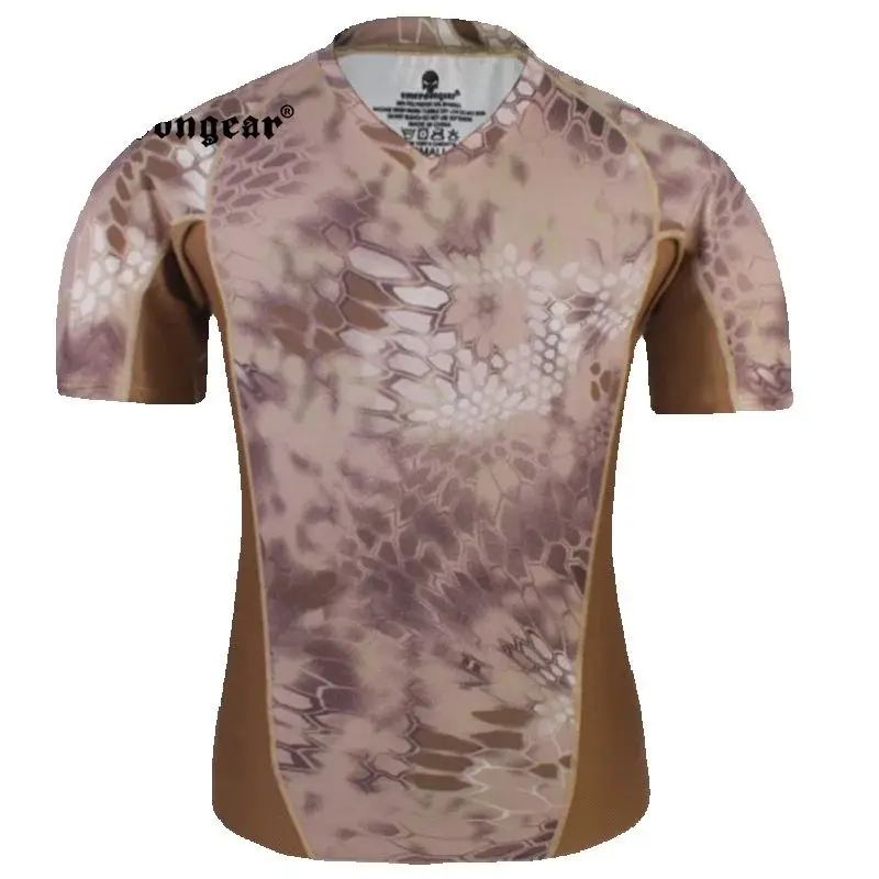 

Emersongear, тактические обтягивающие базовые рубашки, камуфляжные рубашки для бега, впитывающие пот футболки, впитывающие влагу шорты с рукавами, уличные
