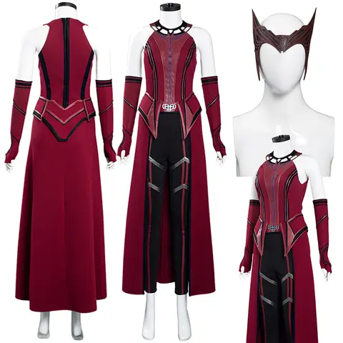 Scarlet Witch Cosplay Women Movie Wanda Costume Female SuperheroBattle Suits Clothing Outfit Girl Female Halloween Carnival Suit