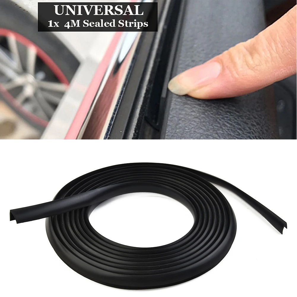 

V Style 4m Car Seal Strip Rubber for Auto Side Casement Window Weatherproof Noise Reduction 15mm x 11mm Dimensions