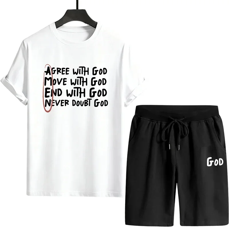 

Single Piece Versatile Shorts-sleeved T-shirt and Sports Short 2026 Daily Men's Tracksuit Quality Casual Summer Outdoors Jogging