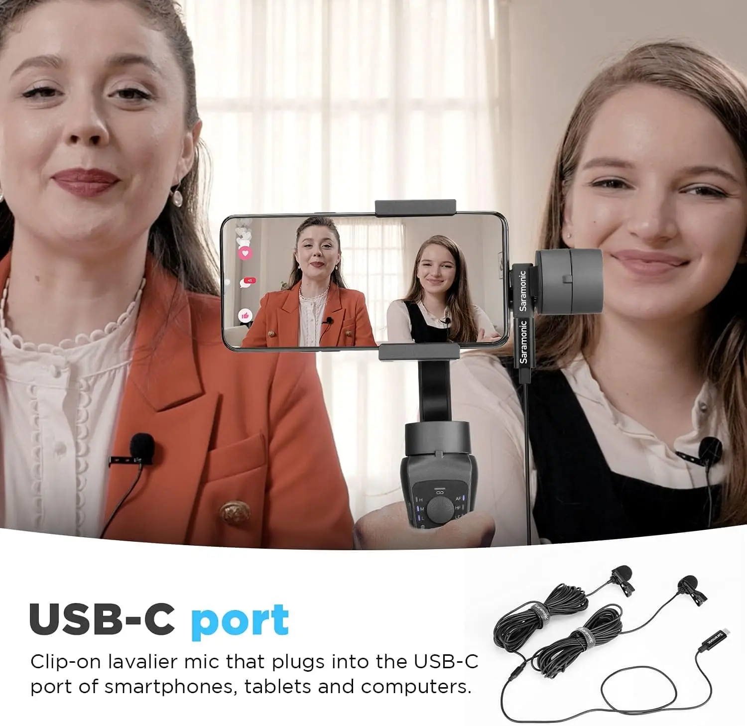 Конденсаторный петличный микрофон Saramonic LavMicro U3C, USB Type-C, для Android-смартфонов