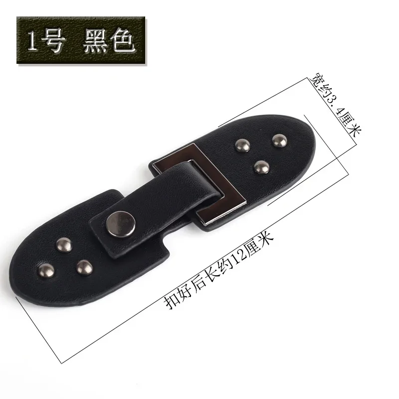 3 Pairs PU Leather Horn Toggle Buttons Sew on Buckle with Metal Hooks DIY Craft Closures Black Clip Holder Sweater Coat Windbrea