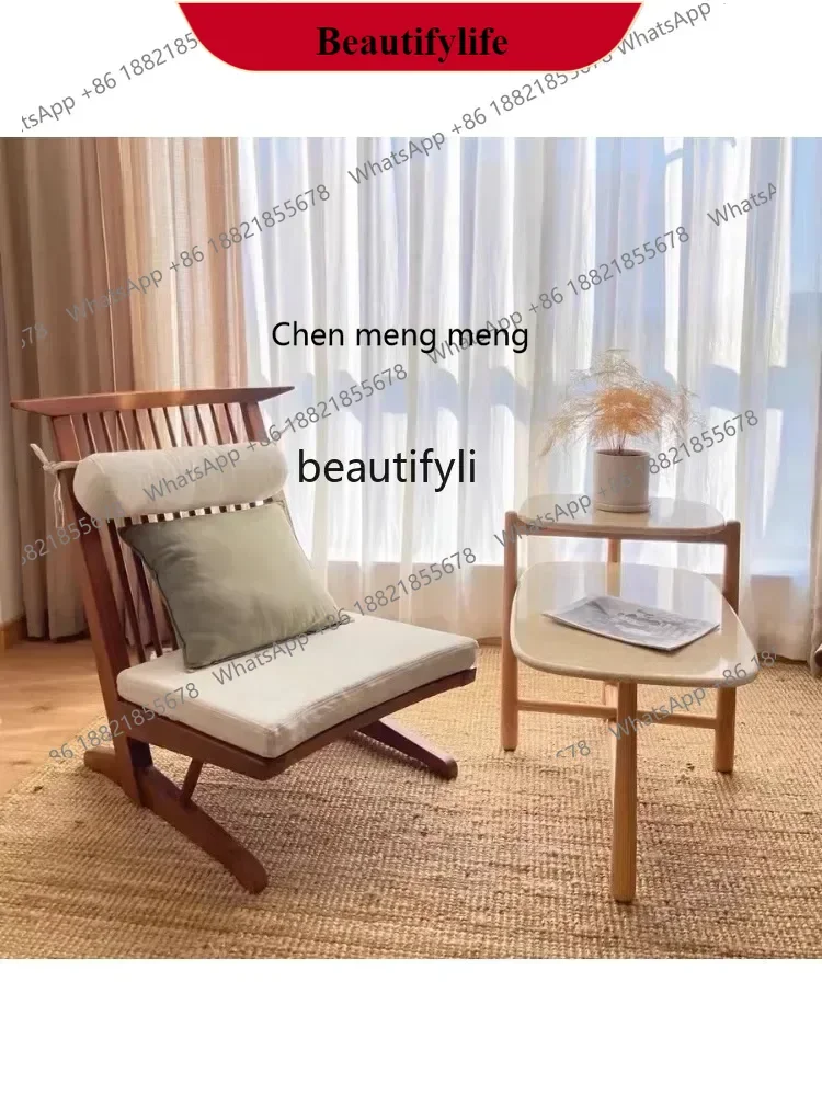 

G153 S Japanese Tatami Leisure Chair Zhongdao George Recliner Solid Wood Sofa Chair Miji Wind Bed & Breakfast Balcony Furnitur