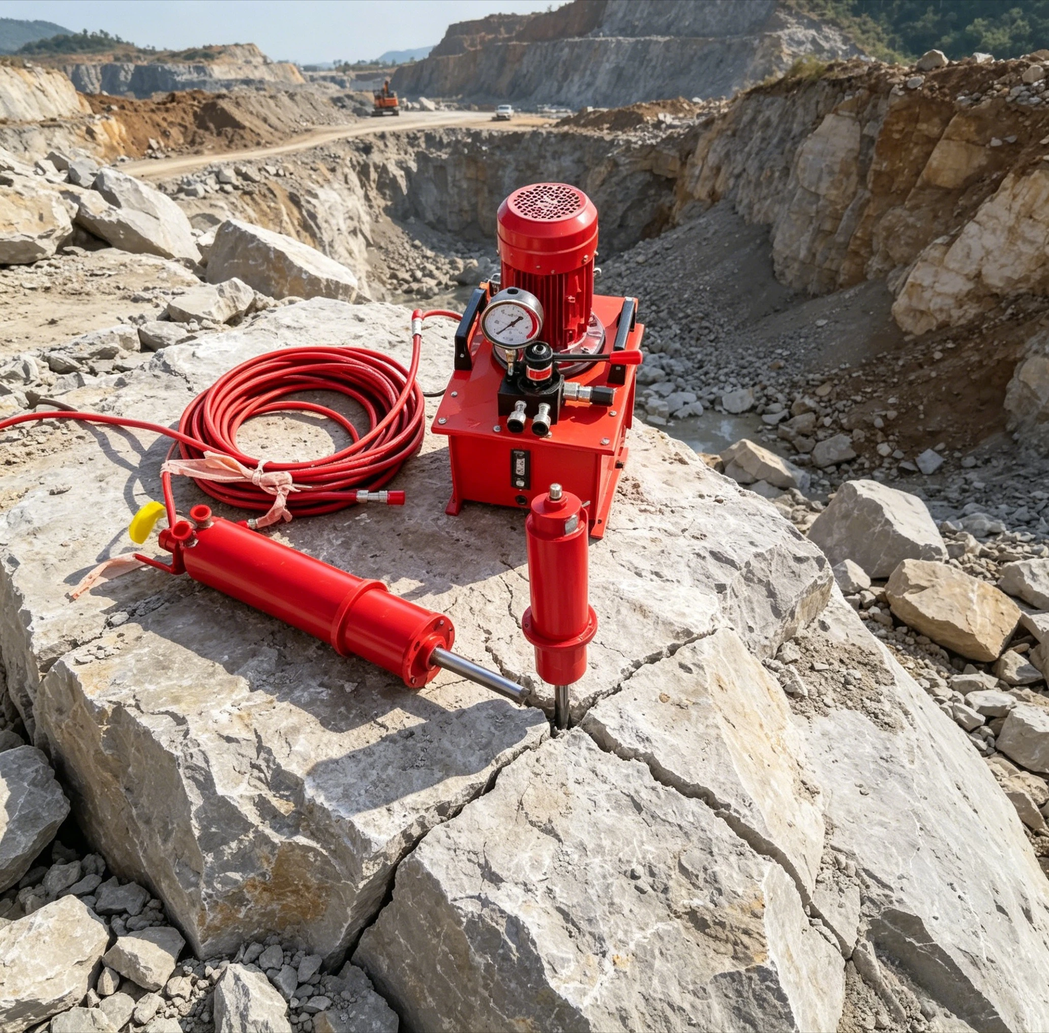 Hydraulic Hard Rock Splitter Stone Splitter Diesel Customized 46mm Hole Diameter 10-15s Fast Split Tool