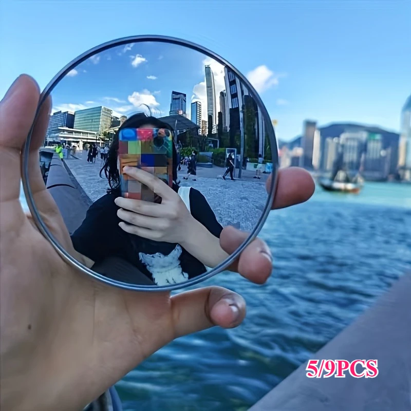 5/9pcs Travel Photography Essential The Small Round Mirror Photo Ops Convex Lens for Wide-Angle Shots Travel Gift for Friends
