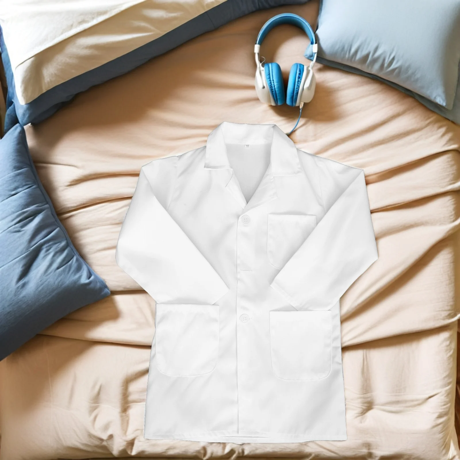 Laboratoriumjas Lange mouw Wit Unisex Arts Wetenschapper Kostuum voor Fantasiespel Rol Aankleden School Halloween Party Rol