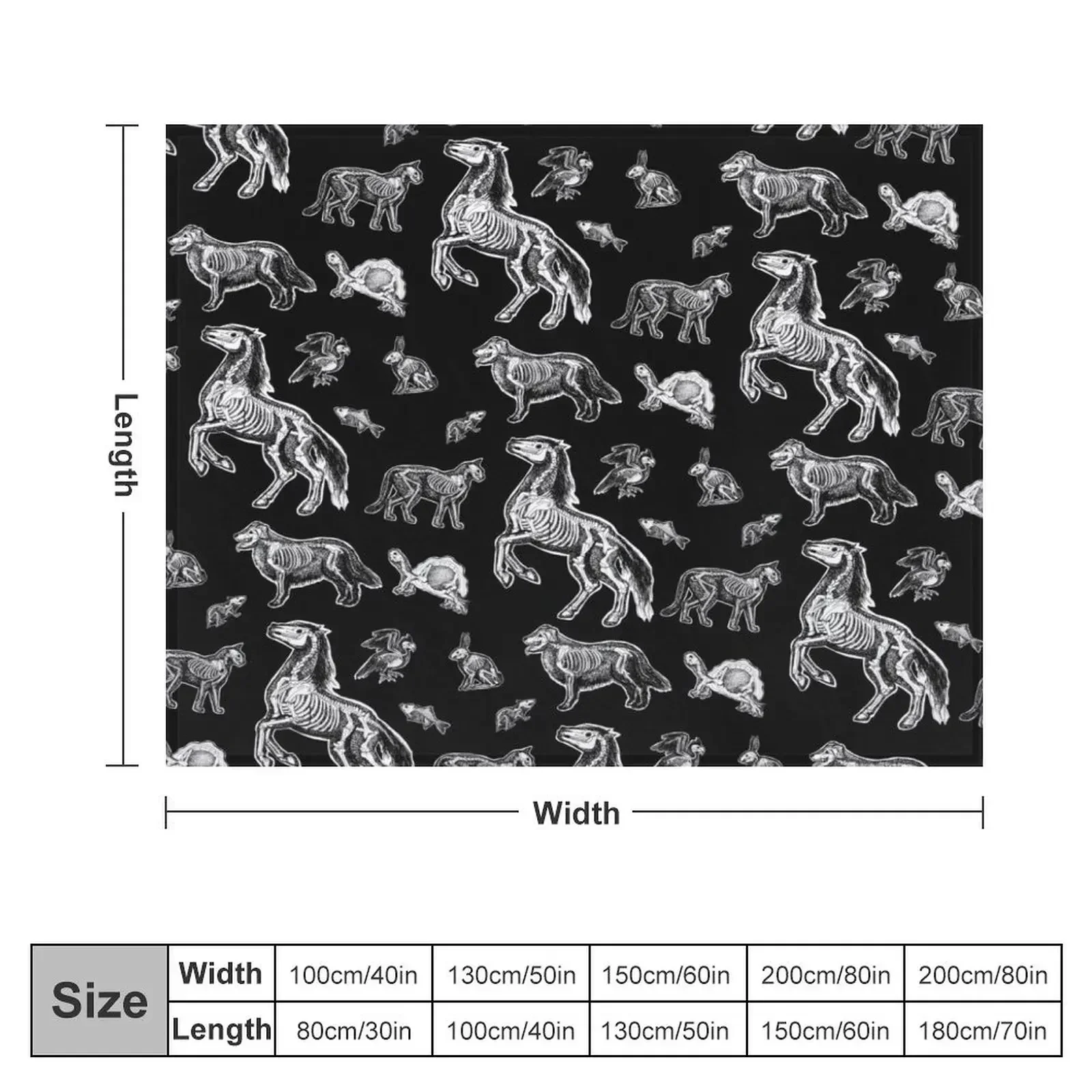 Veterinary Technician :: X-ray Animal Bones Anatomy Throw Blanket Retros for winter Bed covers Quilt Blankets