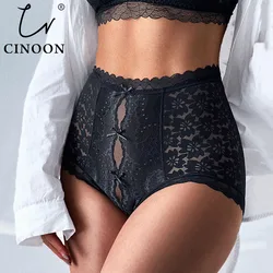 CINOON mutandine da donna Sexy intimo di pizzo slip a vita alta ricamo G String mutande Butt Lift Lingerie femminile trasparente