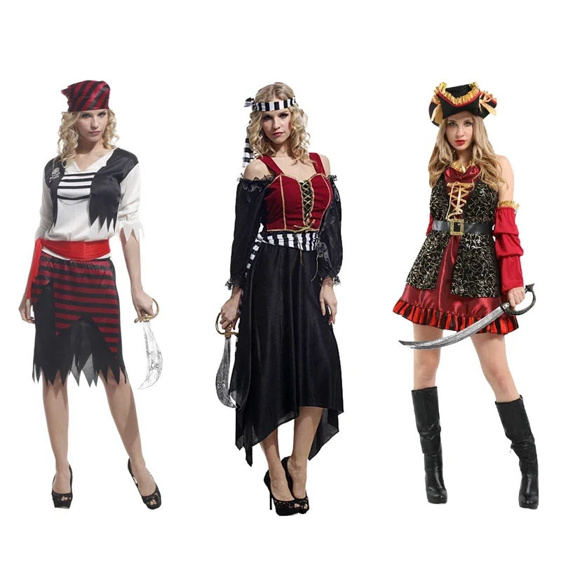 Female Pirates Captain of the Caribbean , Halloween Suit Role Playing Cosplay Costume,Women Fancy Dress