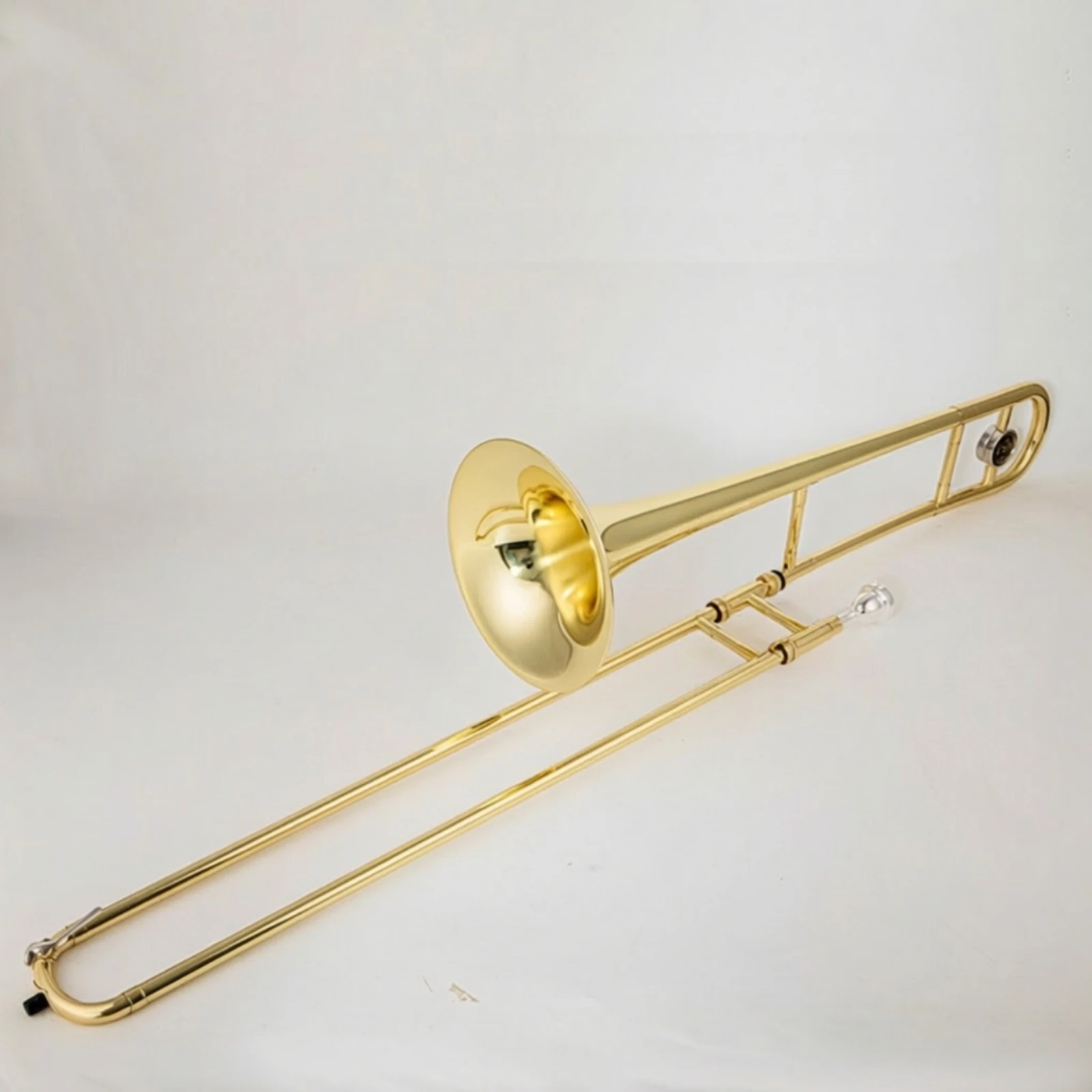 B-Flat Brass Slide Instrument with Case Gold Finish B and B Brass Slide Instrument Instrument Accurate Intonation Smooth