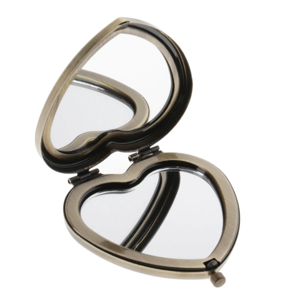 사랑스러운 귀여운 금속 프레임 여행 컴팩트 거울 메이크업 화장품 블랭크 거울