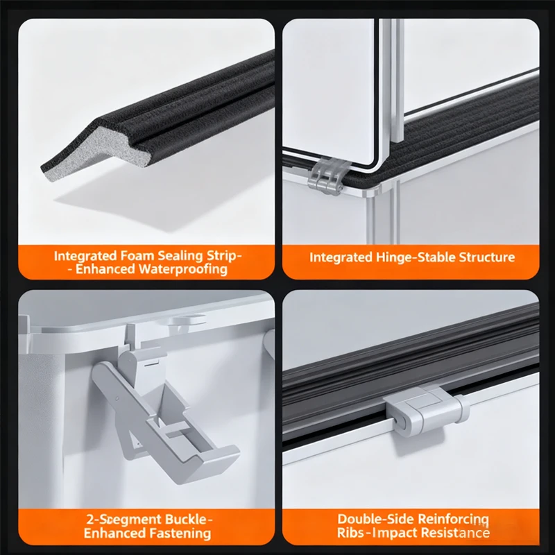 صندوق توزيع إلكتروني صناعي مقاوم للماء من مادة ABS جديد مع خصائص مقاومة للغبار ومثبطات اللهب #5