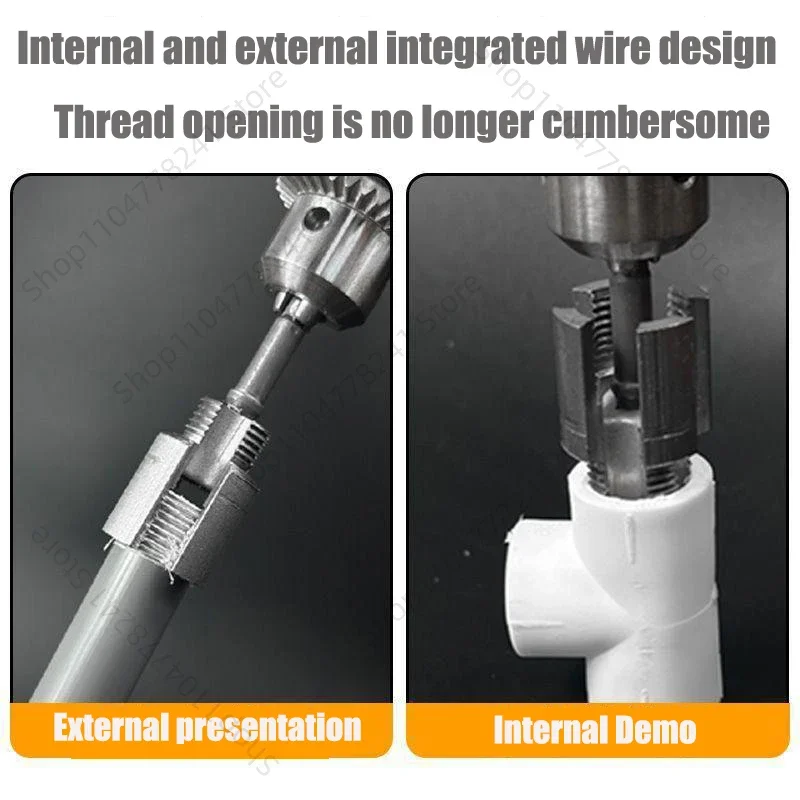 Integrated Internal and External Thread Pipe Threading Tool for 1/2-inch PPR Pipes, with Taps and Dies for Thread Cutting.