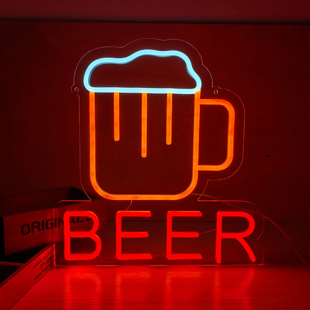 Imagem -02 - Sinais de Neon para Bar Luz Noturna Plugue Usb Split Neon Strip Cerveja Sorvete Bebidas Hamburguer Café Personalizado