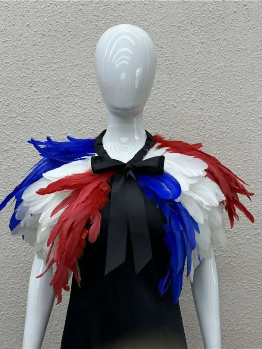 chale-a-plumes-col-cowl-Echarpe-deguisement-pour-halloween-bal-masque-fete-celebration-tenue-decorative-pour-la-fete-de-l'independance