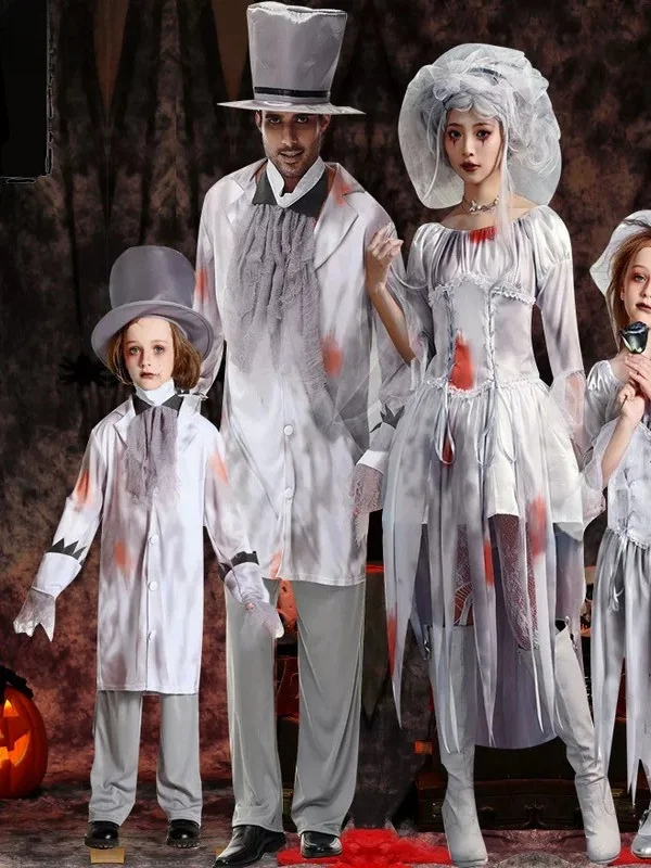 

Глаз зомби, свадебный сценический костюм на Хэллоуин для взрослых и детей, косплей, зомби-призрак невесты, полиэфирное волокно, 00% традицион...