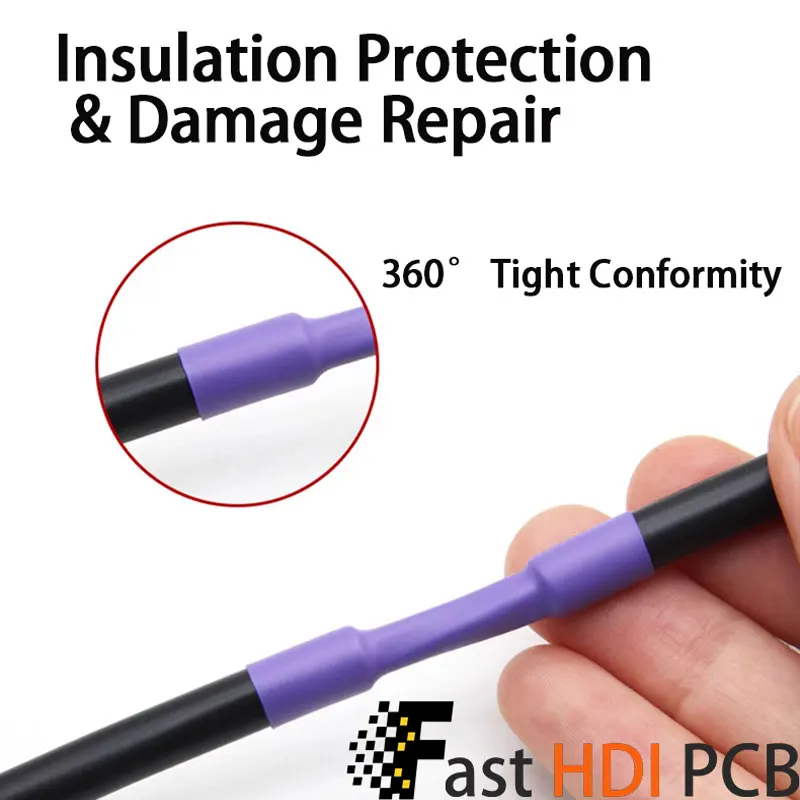 Гибкая Термоусадочная Трубка Фиолетовая 2:1 - Медицинский Мягкий Рукав, Быстрая Усадка для Ремонта Проводов (1-50мм)