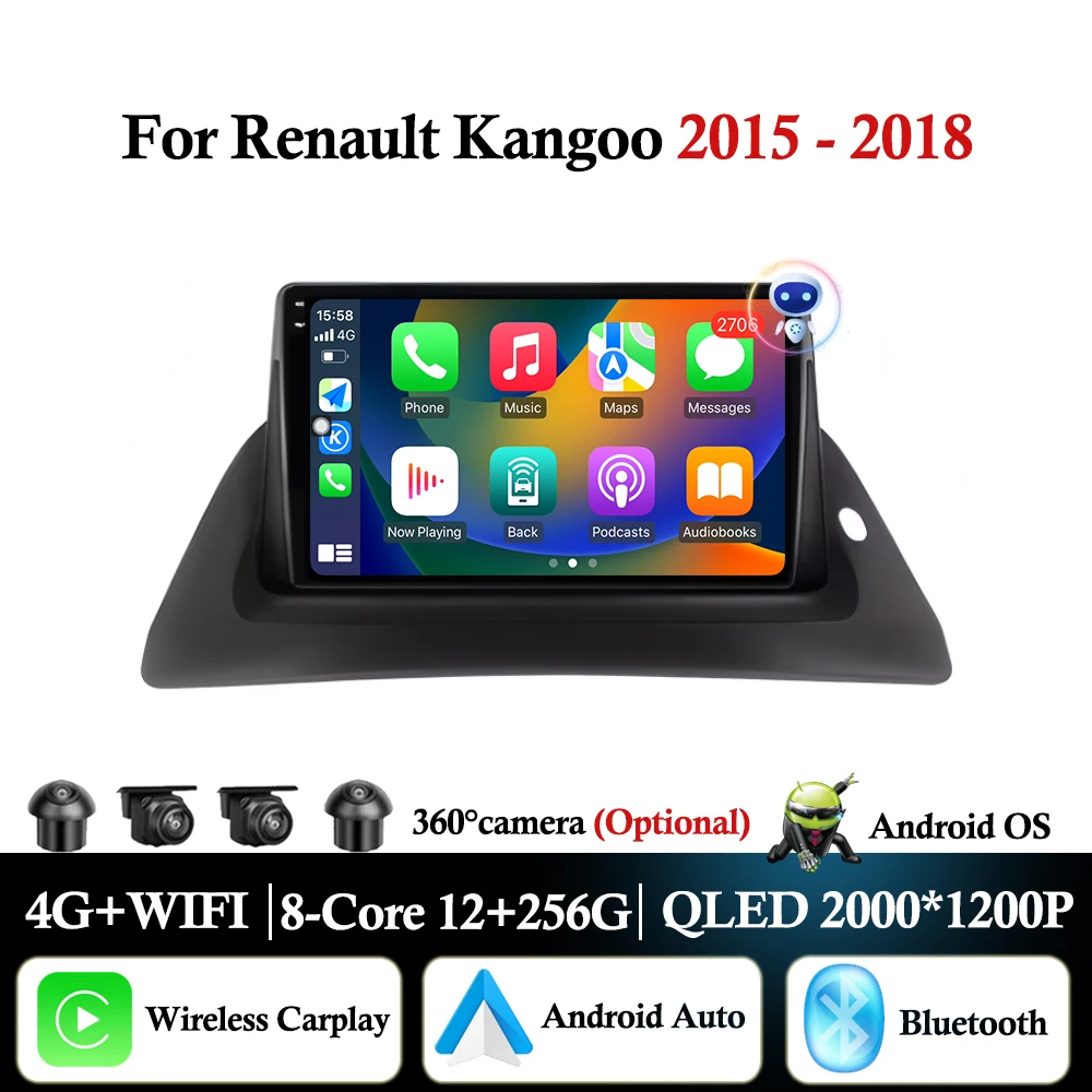 Android Intelligent System For Renault Kangoo 2015 2016 2017 2018 Car Radio Multimedia Player Carplay 4G WIFI BT GPS Navi