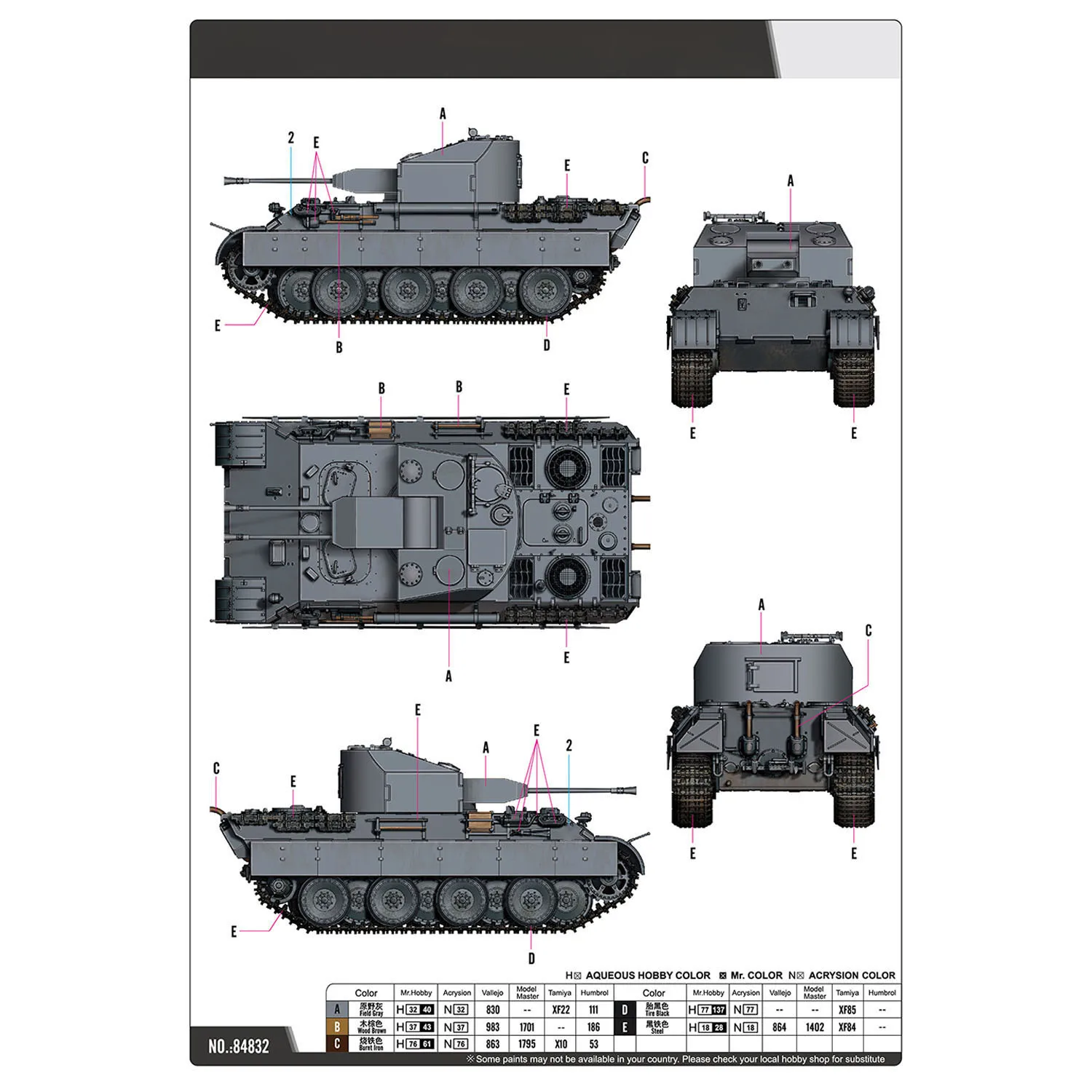 1/48 Hobby Boss 84832 Panther A Flugabwehrpanzer, Plastikmodellbausatz, historisches Militärfahrzeug, DIY-Sammlerreplik – Detail 7