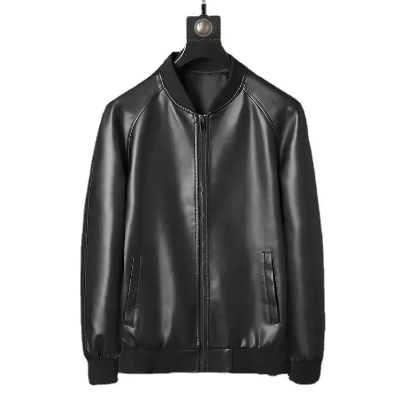 

Autumn New Black Biker PU Coat Korean Fashion Jackets Men Pu Leather Jacket Trend Casual Motor Clothes