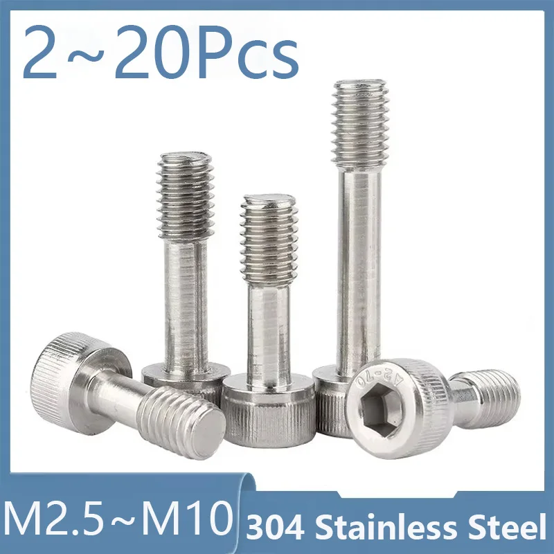 304 Stainless Steel Partially Threaded Hexagon Hex Socket Head Screws Allen Bolts Half Tooth Screw M2.5 M3 M4 M5 M6 M8 M10
