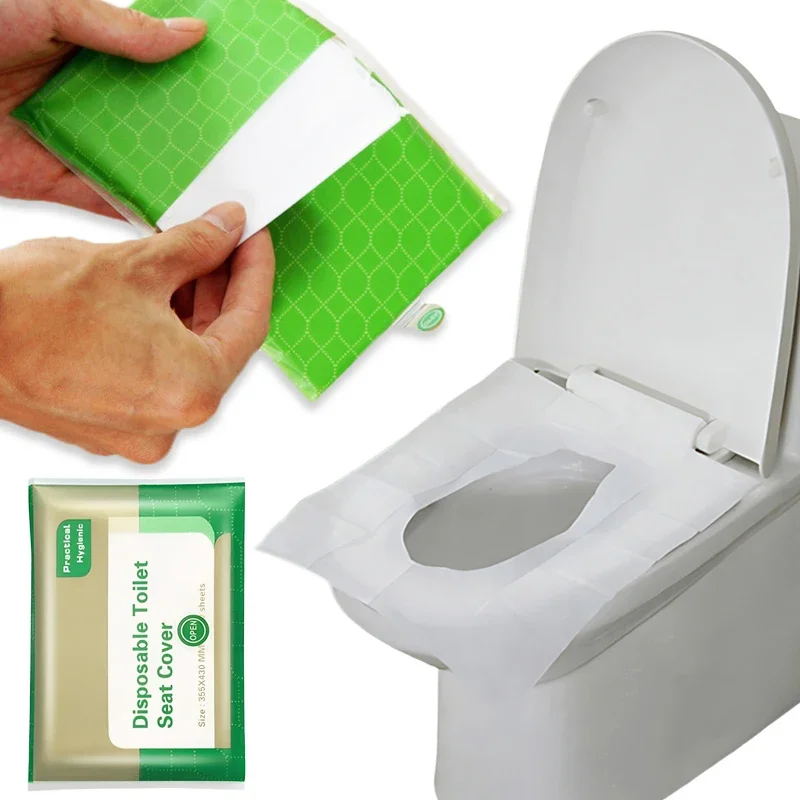 1-10 Disposable Flushing Dissolve Toilet Seat Cover Portable Travel Camping Hotel Degradable Eco-Friendly Toilet Accessories view 6