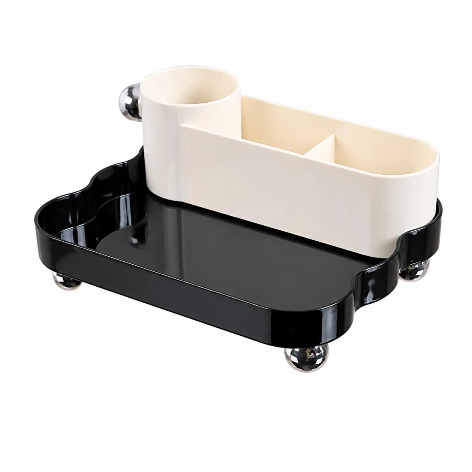 PET ABS Desktop Cosmetic Storage Rack Two Level Makeup Organizer for Vanity Countertop Beauty Holder