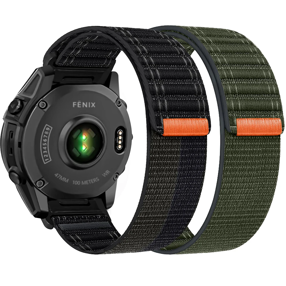 QuickFit 20mm 22mm 26mm Woven Nylon Strap for Garmin Fenix E 8 47mm 51mm 7 7S 7X 6 6S 6X 5 5X/Enduro 3/Epix Pro Instinct Strap