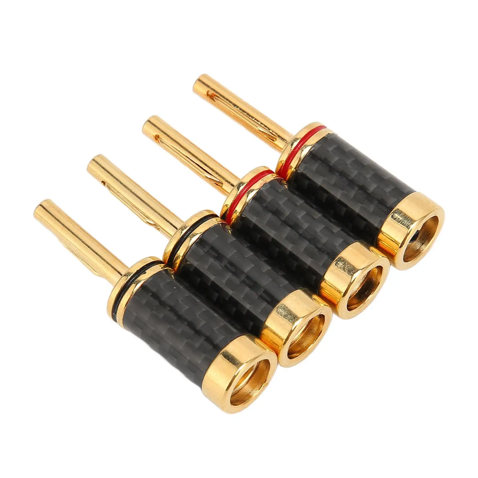 Gold Plated Brass Banana Plug Connectors - Corrosion Resistant Speaker Connectors for av Receivers & for amplifiers