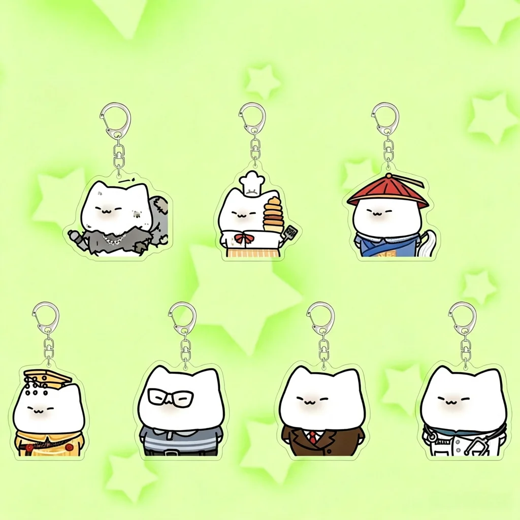 Cute Funny Emoticons Acrylic Keychain School Bag Hanging Ornament Cartoon Hot Style Jewelry Decoration Accessories Birthday Gift