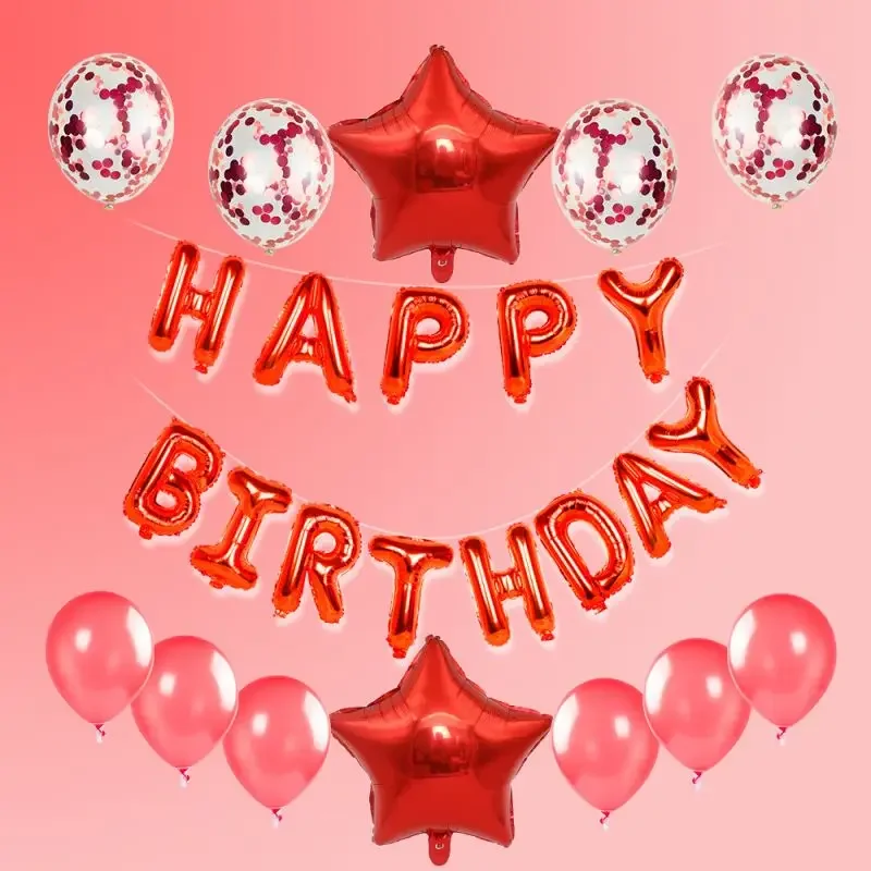 25pcs/set Happy Birthday Balloons Set Foil Letter Balloon Garland Bunting Banners Kids Birthday Party Babay Shower Decoration image 4